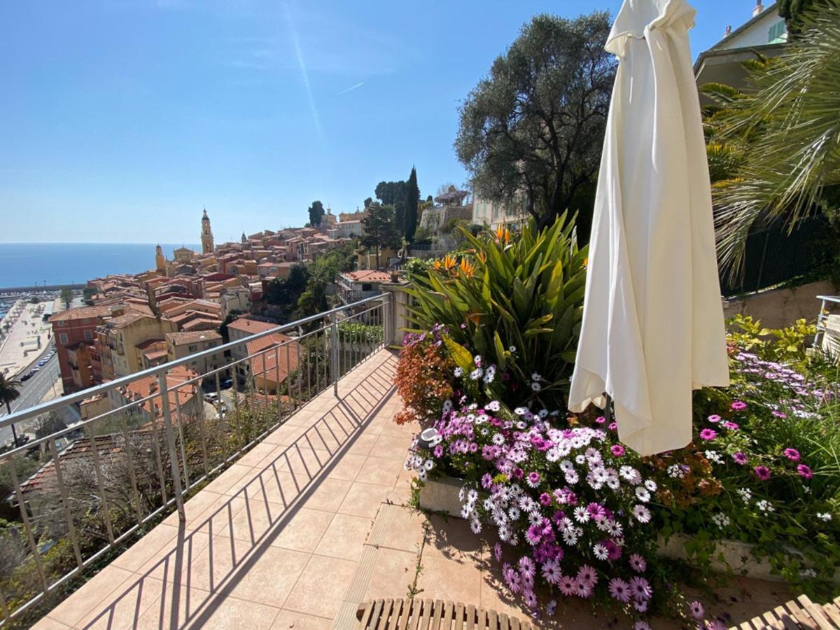 Villa L'Ensoleillee Vue Panoramique Mer, 250 M De La Plage Et Du Centre Ville Menton Exterior foto